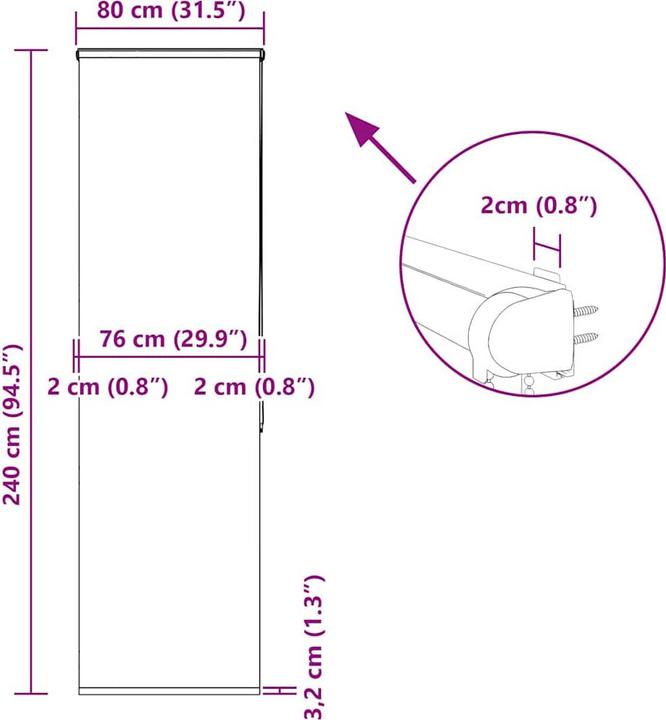 Produktbild vidaXL Duschrollo (80 x 240 cm)