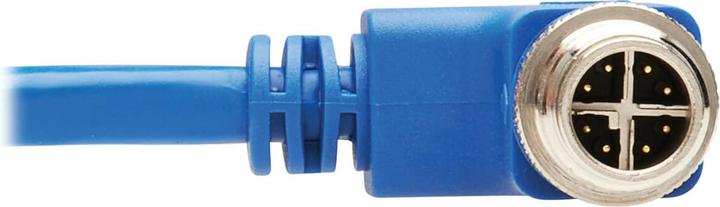 Produktbild Eaton M12 X-Code Cat6 1G UTP CMR-LP Ethernet Cable Right-Angle M12m/RJ45m IP68 PoE Blue 1m (UTP, CAT6, 1 m)