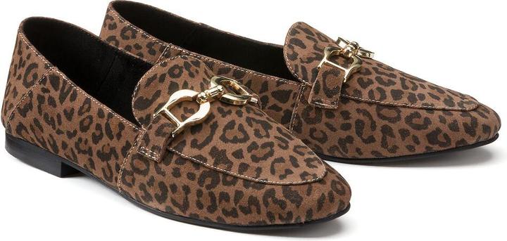 La Redoute Collections Mocassins en cuir avec imprimé léopard (38)