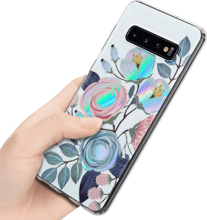 Actual product image Cadorabo IMD TPU Colorful Flowers & Leaves Cover (Samsung Galaxy S10)