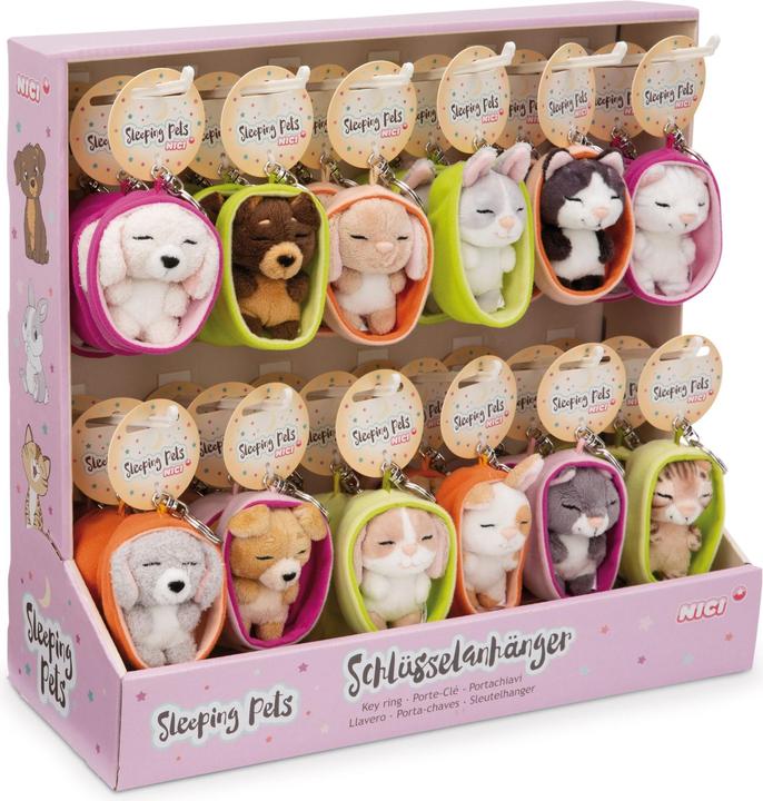 NICI 49981 Sortiment Schlüsselanhänger Sleeping Pets 8cm