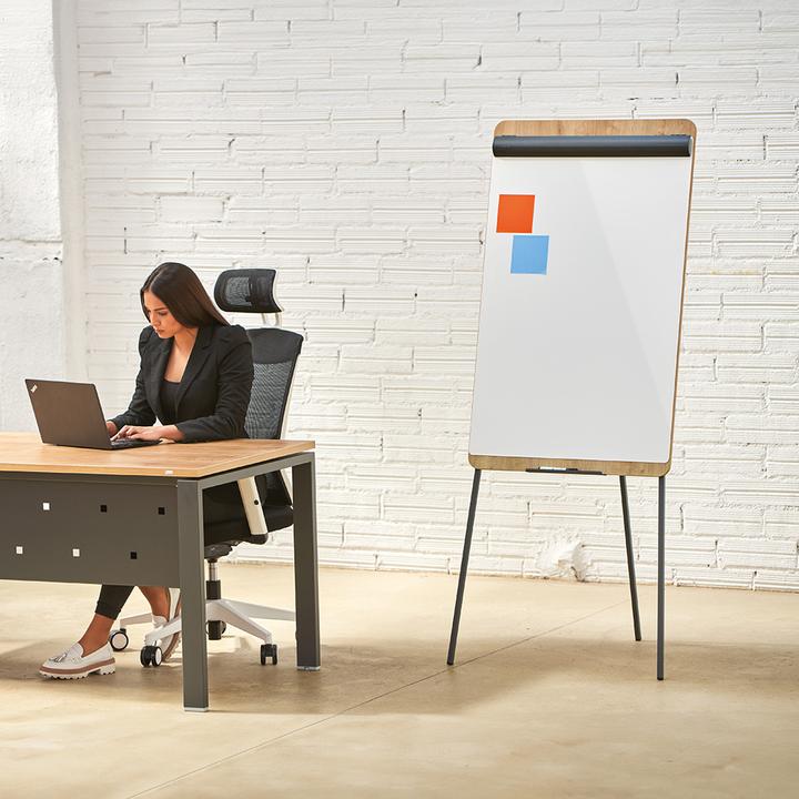 Actual product image Rocada Flipchart, magnetic, 69x99 cm, wood look (69 x 195 cm)