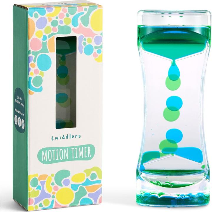 The twiddlers Flüssige Sanduhr Liquid Motion Timer grün blau