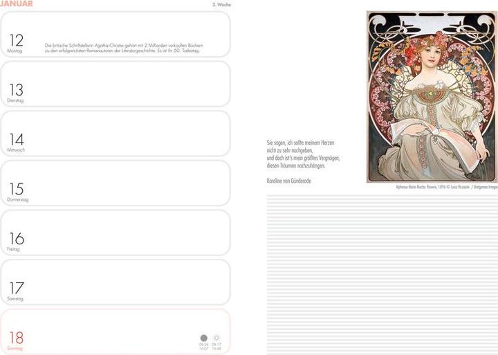 Produktbild Heye Tagebuch-Agenda Lady (A5, 1 Woche / 1 Seite)