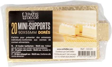Actual product image Patisdécor Support à pâtisserie - Mini rectangle doré (20pcs) (20x)
