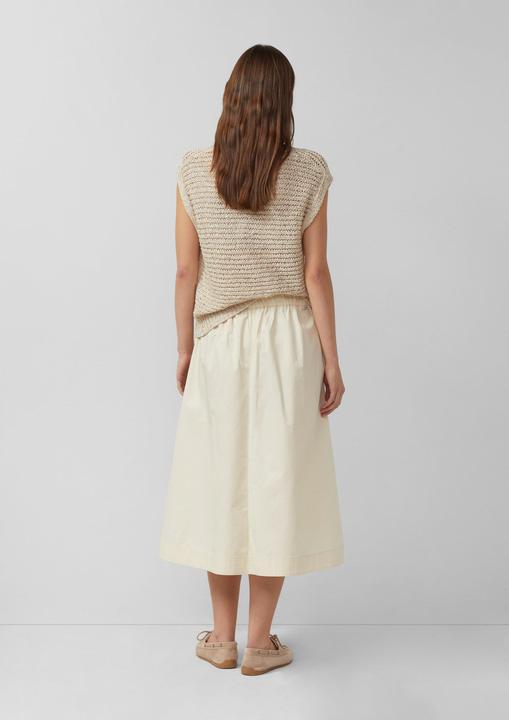 Produktbild s.Oliver Baumwoll-Midirock mit Gummizug und Leistentaschen (32)