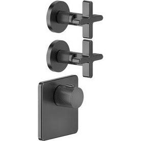 Gessi, Badarmatur, Inciso Wellness Fertigmontage-Set für 3/4 Hochleistungs Unterputz-Thermostat, vertikale Monta