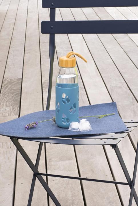 Immagine prodotto Pebbly Bottiglia di vetro con d. bambù e manicotto di silicone, blu, 55cl (0.55 l)