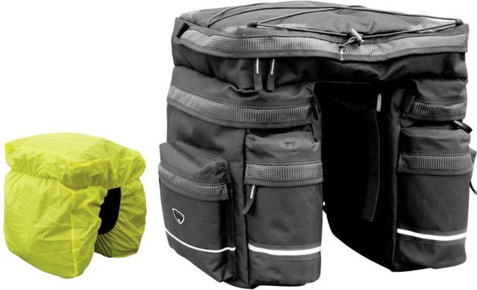 Produktbild Longus Gepäckträgertasche Triple, Schwarz Handgriff+Strebenbefest. (Gepäckträgertasche)