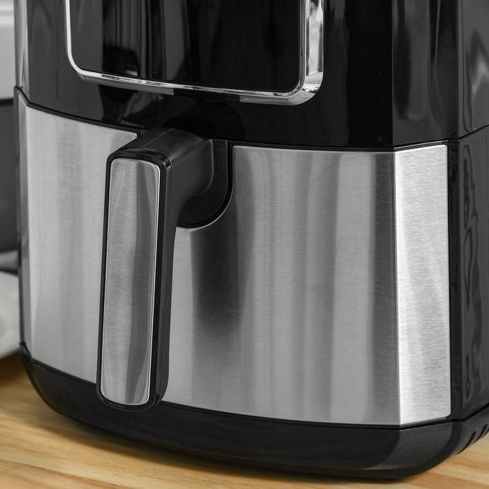 Actual product image Swisshandel24 Hot air fryer 6.5 L 1700W with 8 menus LED display Non-stick coated basket for healthy oil-free