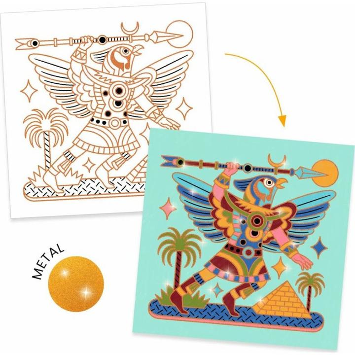 Actual product image Djeco Shiny colouring pictures animal fighters