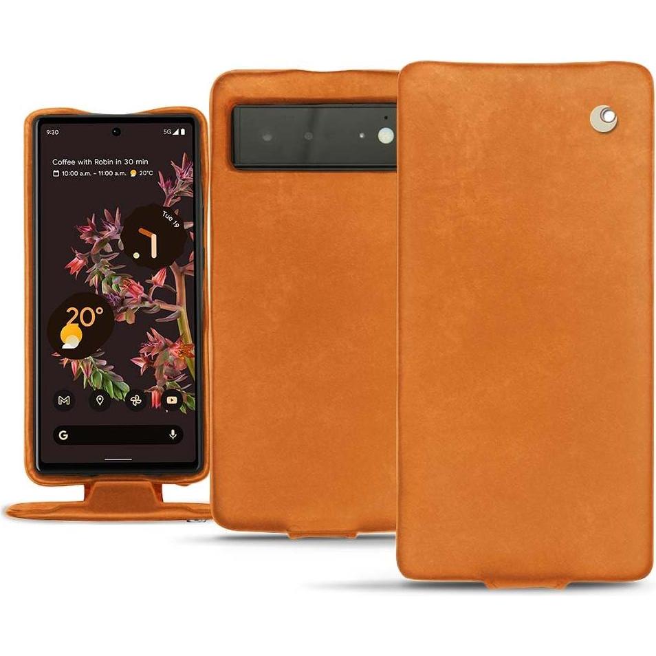Thumbnail - Noreve Lederschutzhülle vertikal (Google Pixel 6), Smartphone Hülle, Orange