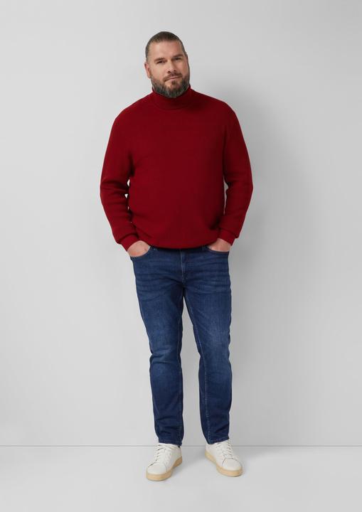 Produktbild s.Oliver Strickpullover Strukturmix-Pullover aus reiner Baumwolle mit Rollkragen (4XL)