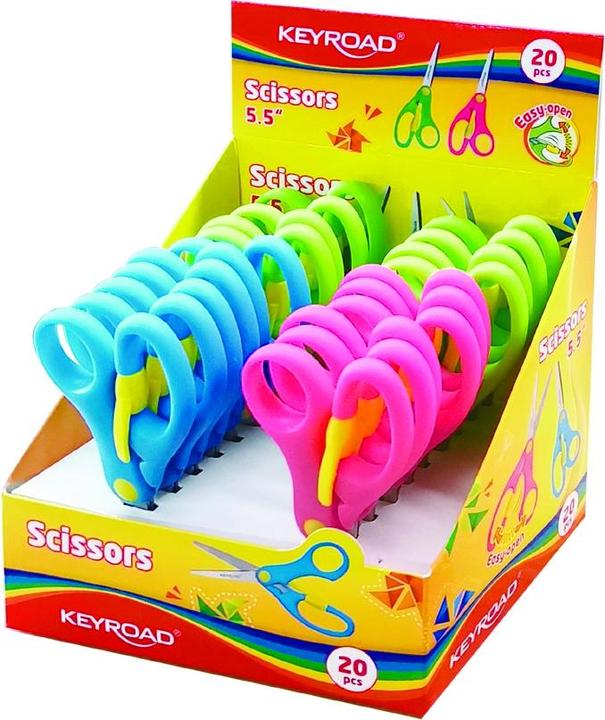 Actual product image Keyroad School scissors, 12 cm, with lock, display, mixed colours (5.70 cm)