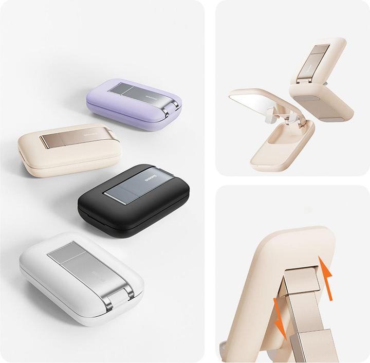 Actual product image Baseus Folding Phone Stand with mirror (baby pink)