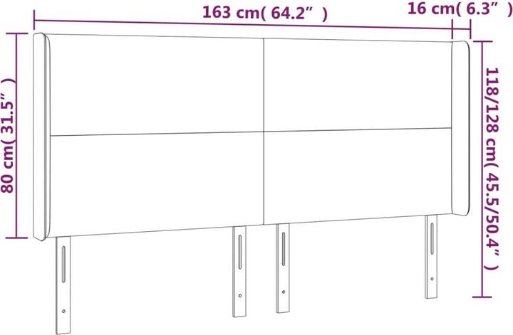 Produktbild vidaXL Kopfteil (163 x 16 x 128 cm)
