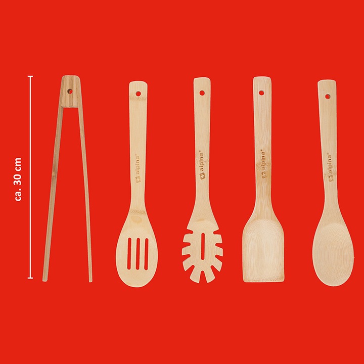 Immagine prodotto alpina Rinkinys da utensili da cucina in bambù 5 vnt. (naturale)