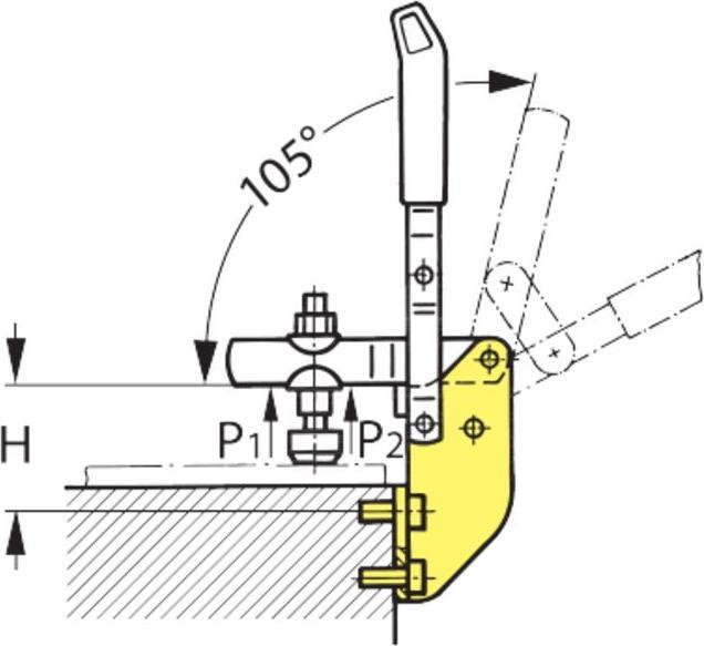 Actual product image Amf Vertical clamp with angled foot for side mounting