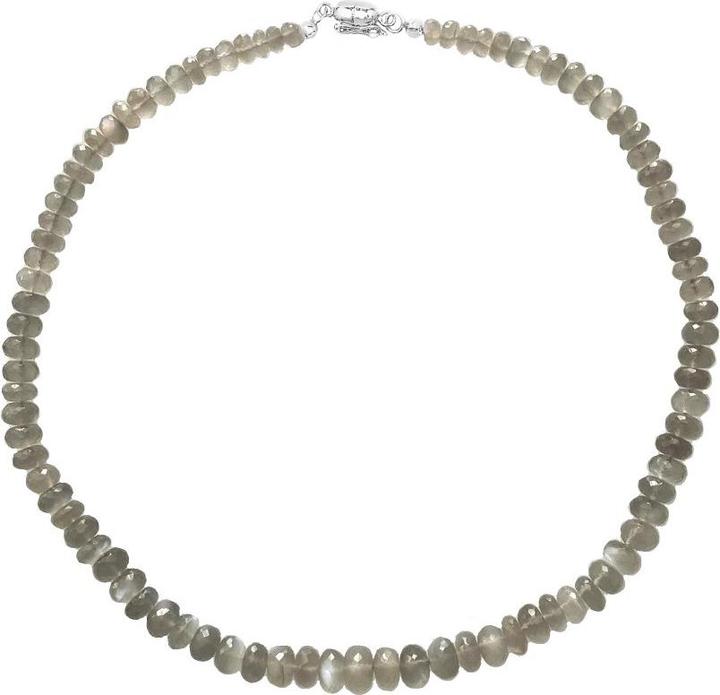 Immagine prodotto Xen Pietra di luna - collana rondelle grigia chiusura magnetica in argento 925 48 cm (Argento 925, 48 cm)