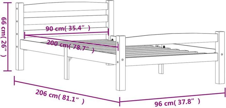 Image du produit vidaXL Bettrahmen (90 x 200 cm)