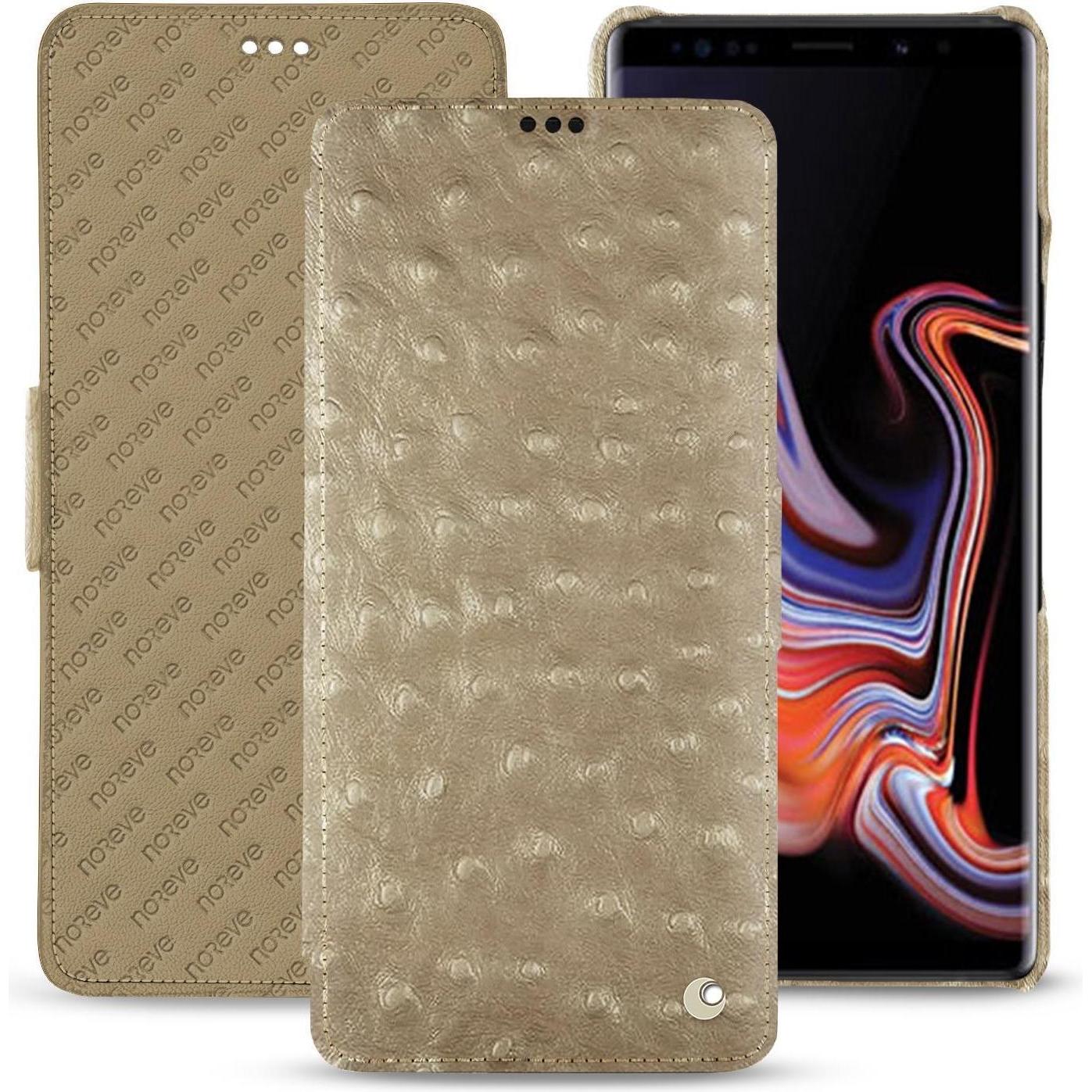 Noreve Lederschutzhülle horizontal (Samsung Galaxy Note 9), Smartphone Hülle, Beige