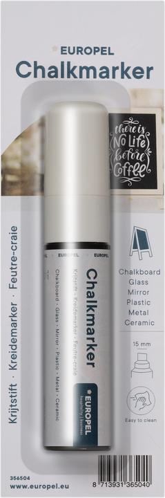 Immagine prodotto Europel Pennarello a gesso 15 mm, blister da 1, bianco (Bianco, 15 mm, 1 x)