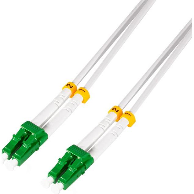 LogiLink Stahlarmiertes Glasfaser-Patchkabel OS2, Duplex LC/APC - LC/APC, 20 m (20 m), Netzwerkkabel