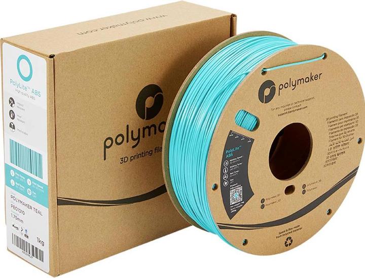 Produktbild Polymaker PolyLite ABS - Teal - 1.75mm (ABS, 1.75 mm, 1000 g, Türkis)