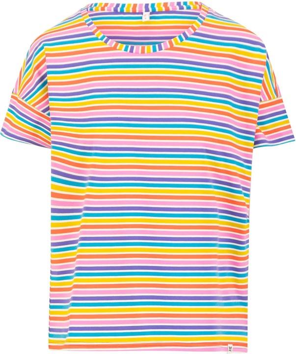 coral rainbow stripes