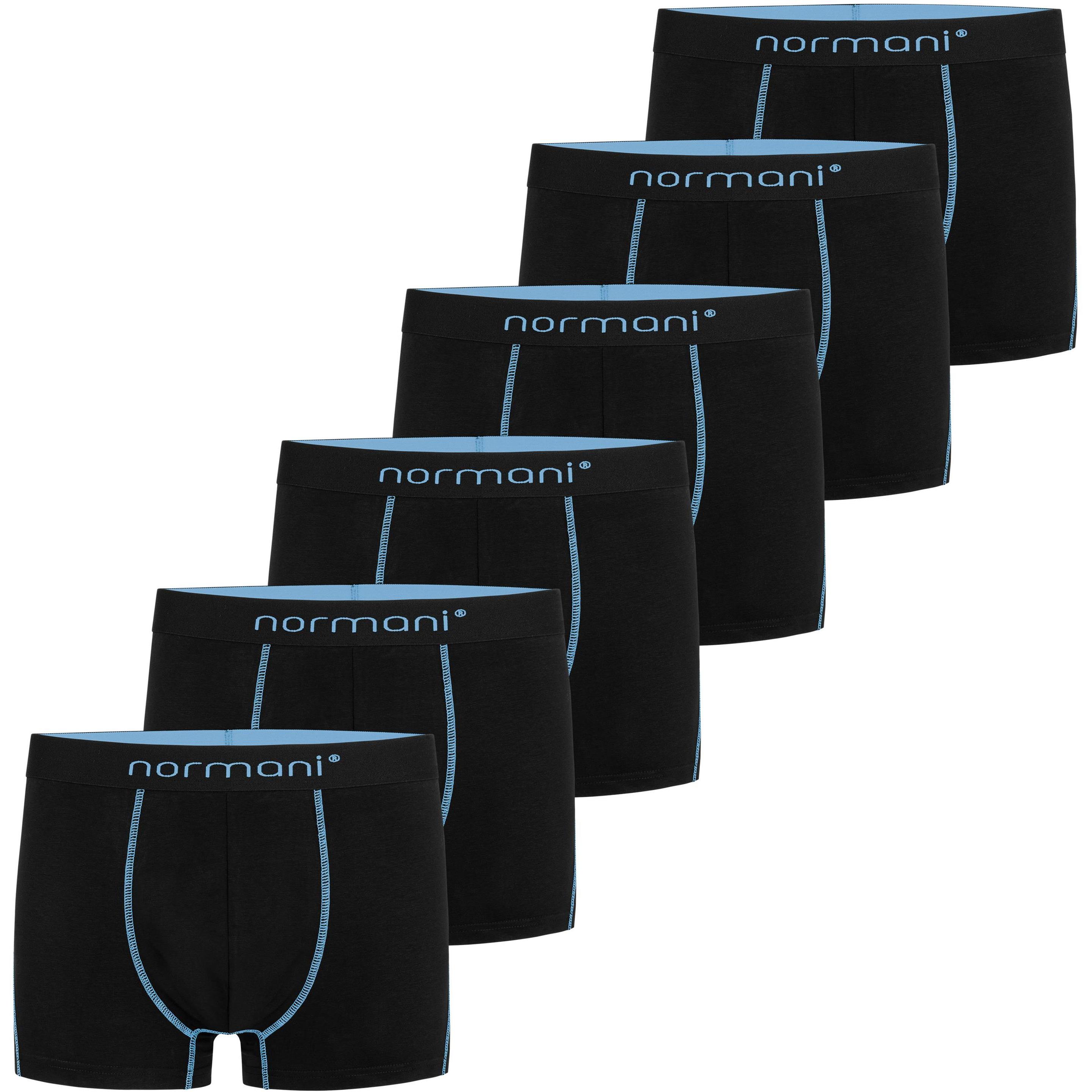 Normani, Herren, Unterhosen, 6 weiche Boxershorts aus Baumwolle, Blau, (M, 6er Pack)