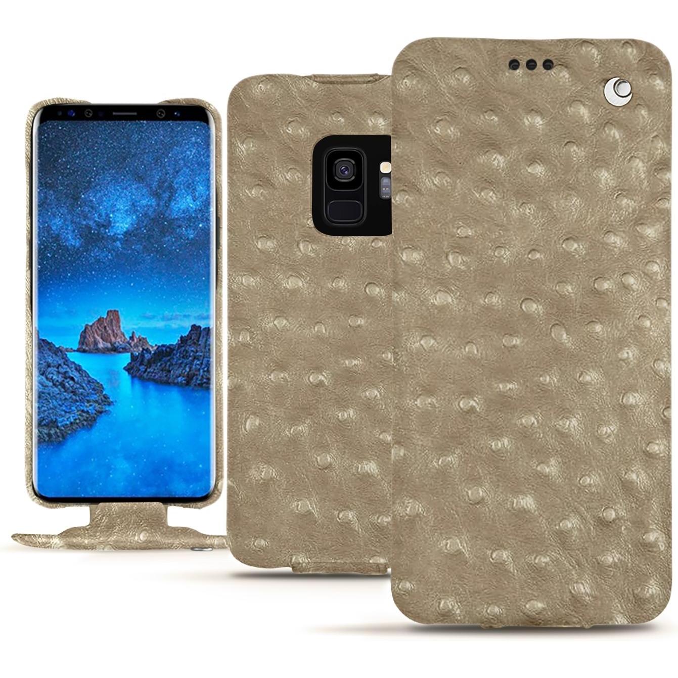 Noreve Lederschutzhülle vertikal (Samsung Galaxy S9), Smartphone Hülle, Beige