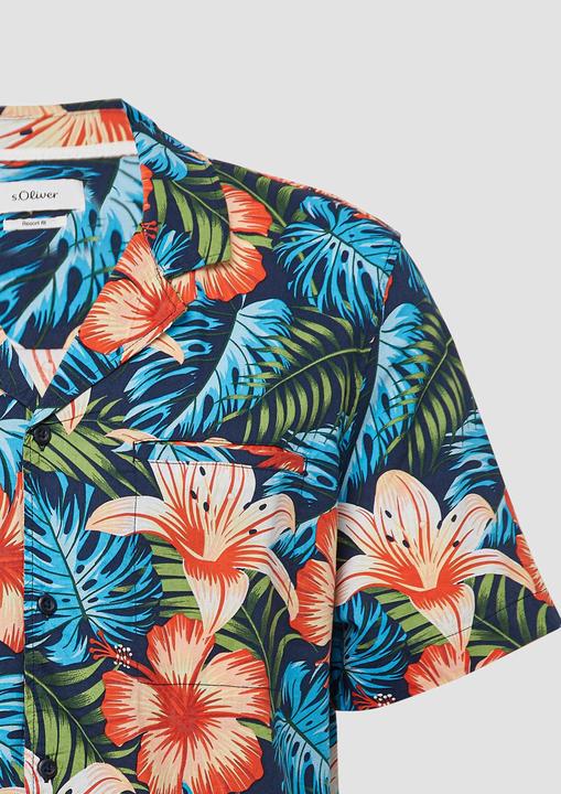 Produktbild S.Oliver Hemd Resort Fit: Kurzarmhemd aus Viskosemix mit Brusttasche (S)