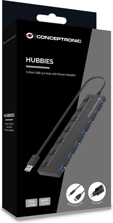 Immagine prodotto Conceptronic HUBBIES19BP (USB-C, 7 porte)