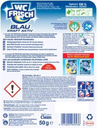 Actual product image WC Frisch WC hangers Kraft Aktiv 4x50g blue rinser chlorine