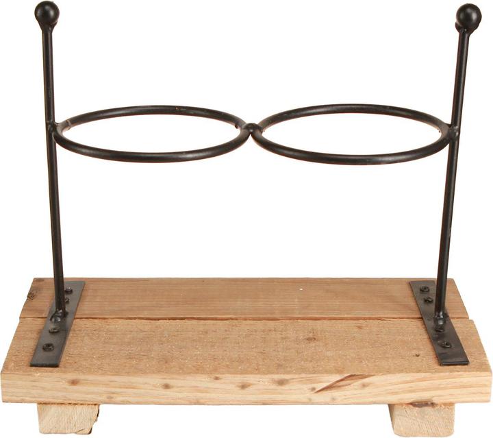 Produktbild Viana Flaschenvasen Holz Metall Deko Accessoire für Tischdekoration (2 x)