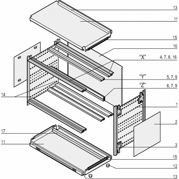Immagine prodotto Schroff armadio completo per aria ratiopacPRO - RAT.PRO AIR 6/7HE 84TE 435T (Rack da 19 pollici)