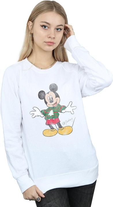 Actual product image Disney Womens/Ladies Mickey Mouse Christmas Jumper Sweatshirt (XL)