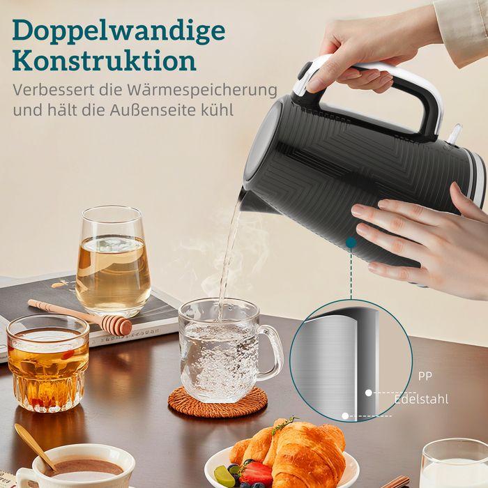 Produktbild Swisshandel24 Wasserkocher- und Toaster-Set, 2200W, 7 Bräunungsstufen, Krümelfach, Schwarz (1.70 l)