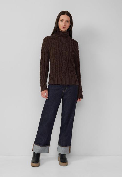 Produktbild s.Oliver Strickpullover Strickpullover mit Rollkragen und Zopfmuster (42)