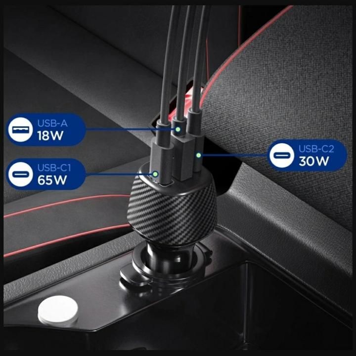 Actual product image Spigen Essential 113W Car Charger EV1133 black