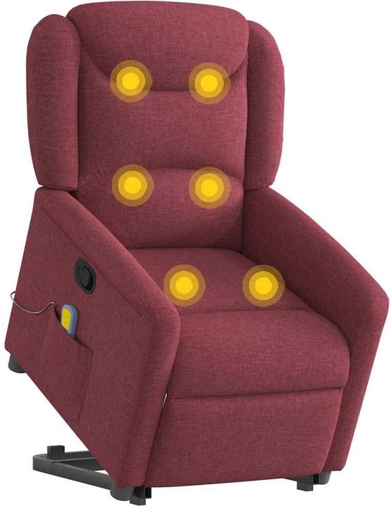Immagine prodotto vidaXL Poltrona massaggiante con ausilio stand-up in tessuto rosso vino