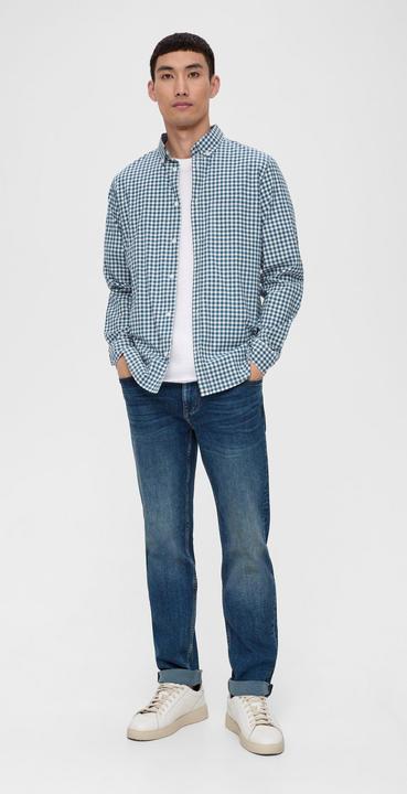 Produktbild s.Oliver Hemd Slim: Karohemd aus Baumwollstretch (S)