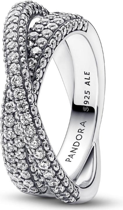 Immagine prodotto Pandora Anello a doppia fascia incrociata con pavé senza tempo (58, 925 Argento)