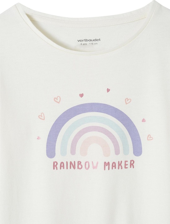 Produktbild Vertbaudet Mädchen Schlafanzug mit Flanellhose, Regenbogen (116)