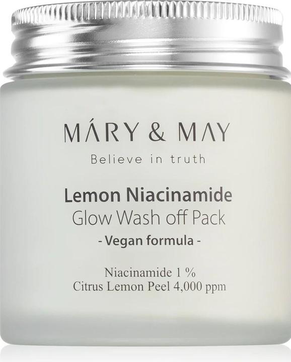 Actual product image Mary&May MARY & MAY - Brightening Face Mask Lemon Niacinamide Glow Wash off Pack 125 g (125 g)