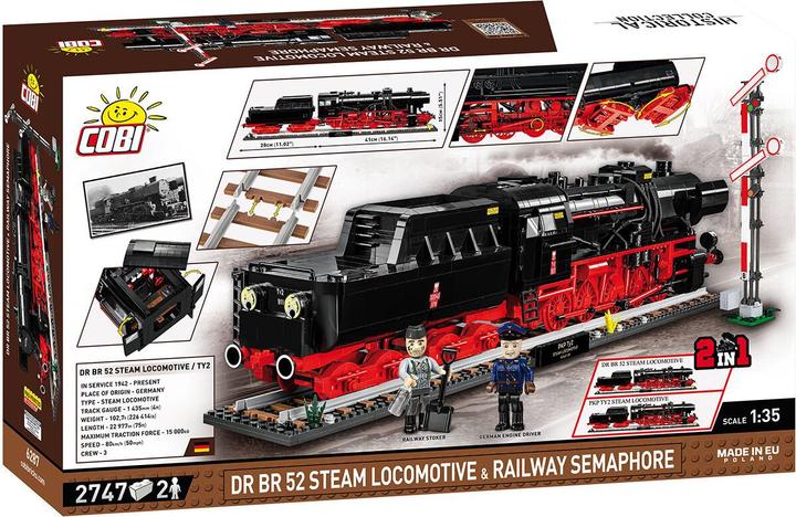 Image du produit Cobi DR BR 52 Steam Locomotive & Railway Semaphore (échelle 1:35)