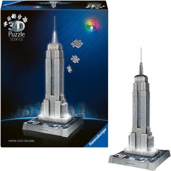 Productafbeelding Ravensburger 3D Iconen: Empire State Building - met licht (216 onderdelen)