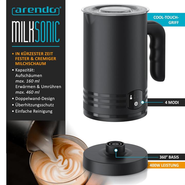 Produktbild Arendo 4in1 Milchaufschäumer mit 4 Programmen (460 ml)