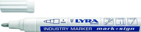 Lyra MARKER PERMANENT VARNISH CIRCLE END 2-4MM WHITE LY040001 (10x)