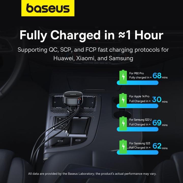 Produktbild Baseus Enjoyment Pro USB-C (weiblich) / Lightning (männlich) 60W Autoladegerät - Schwarz